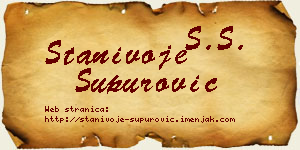 Stanivoje Supurović vizit kartica